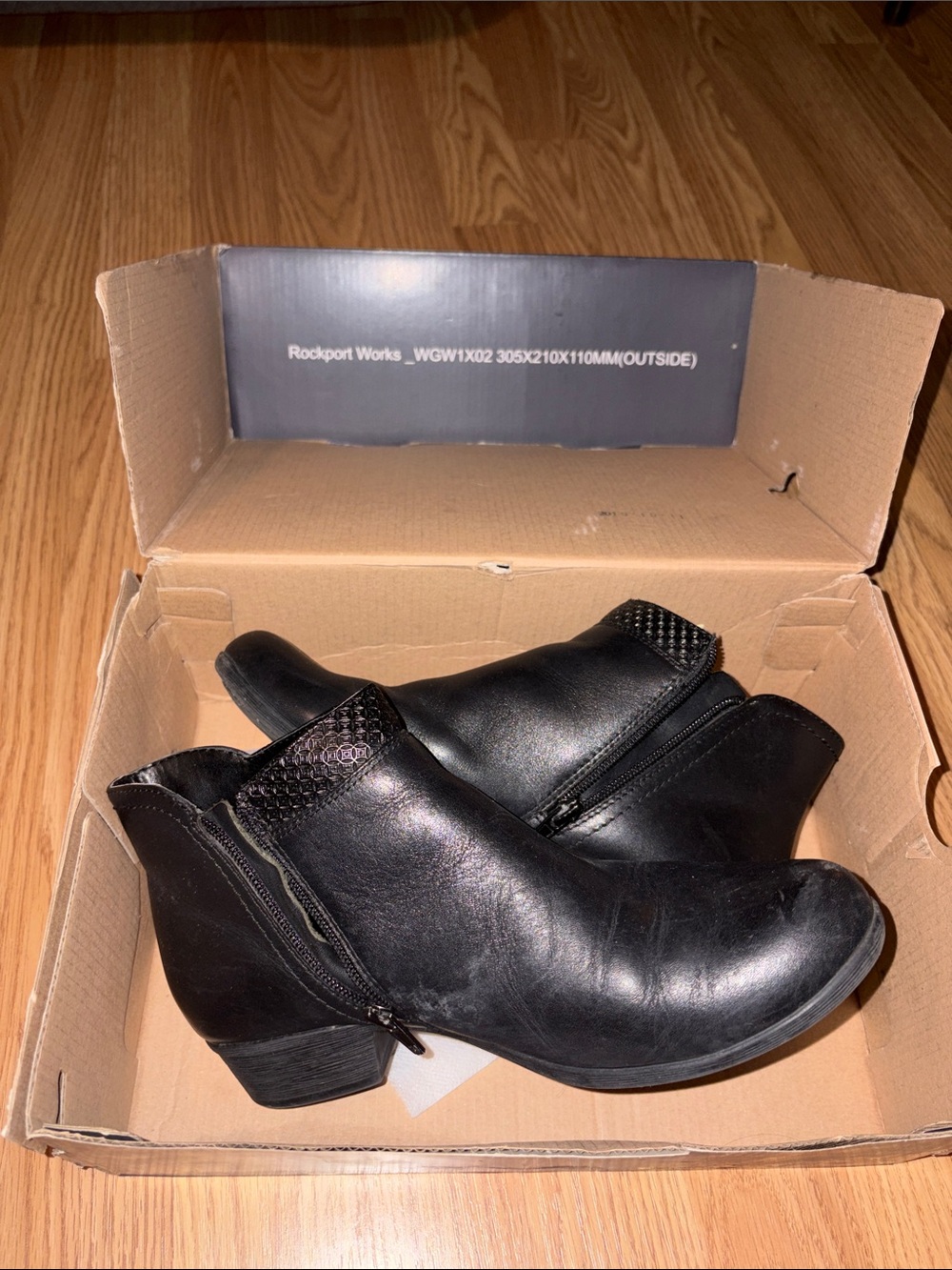 Rockport Black Leather Ankle Boots - Women's